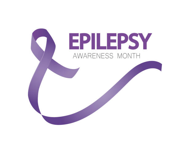 Epilepsy awareness month ribbon vector.