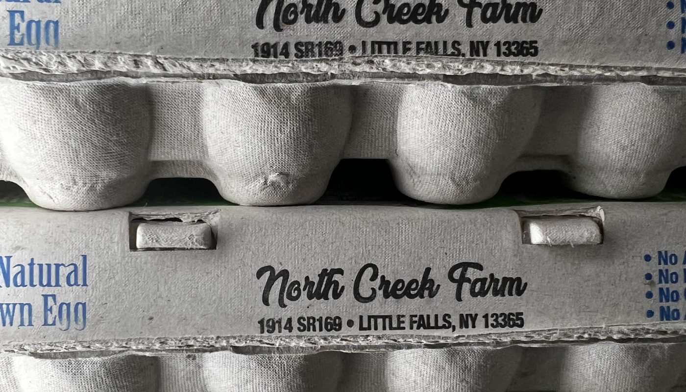 Stacked egg cartons