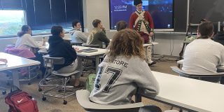 Edward Heinrichs from the Herkimer Home State Historic Site spoke from the perspective of a Loyalist during the American Revolution.