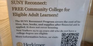 Photo showing SUNY Reconnect Placard